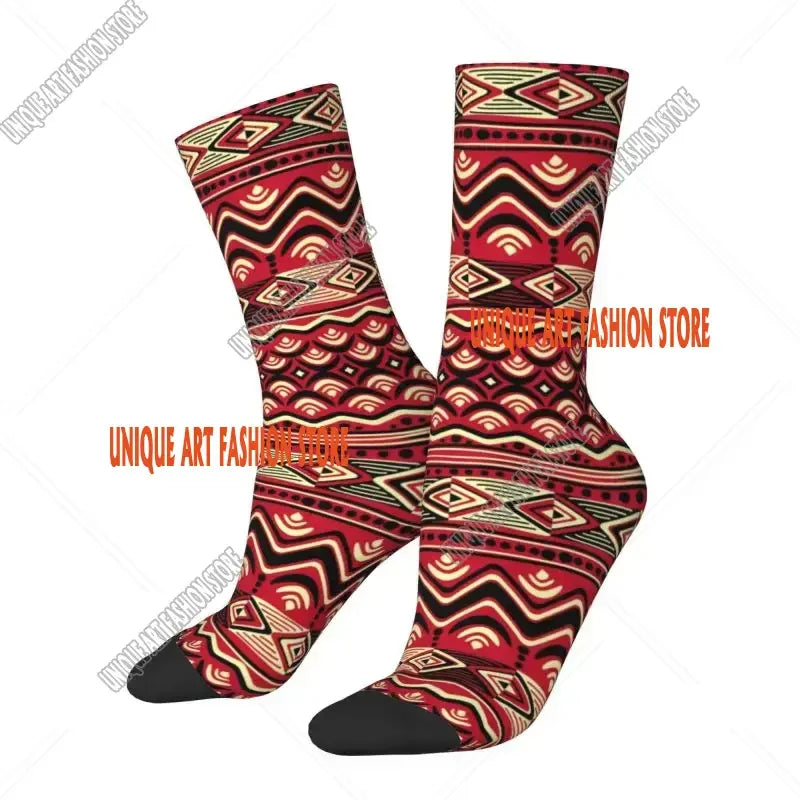 Fashion Printed Ankara Dutch Wax Print Socks for Men Women Male Stretch Summer Autumn Winter African Patterns Crew Socks