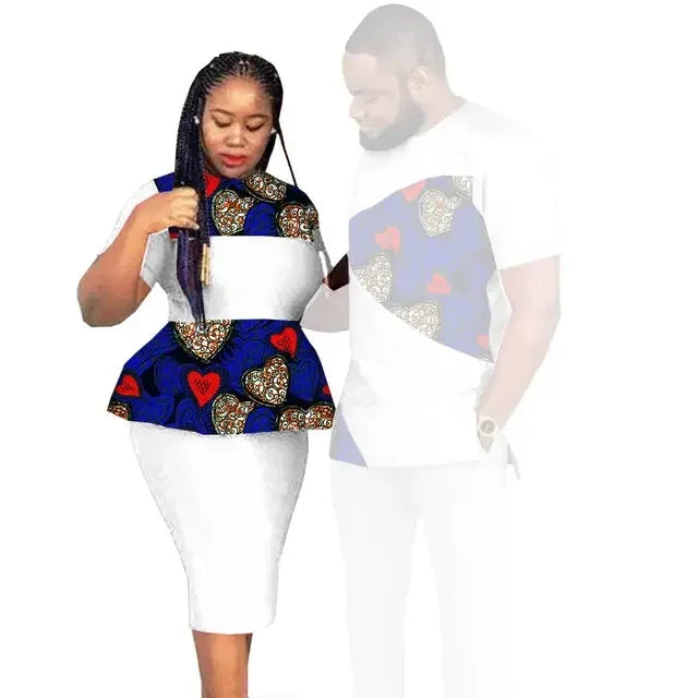 African Couples Clothing Women Outfits African Clothes for Couples Women Wear Wedding Party Ankara Match Men 2 Pieces Pants Sets