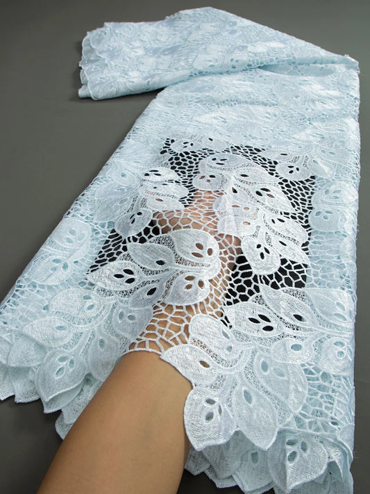 New African Water Soluble Fabric 2.5Yards 2023 Sequin French Nigerian Guipure Cord Lace For Women Dress Wedding Party SewTY3240