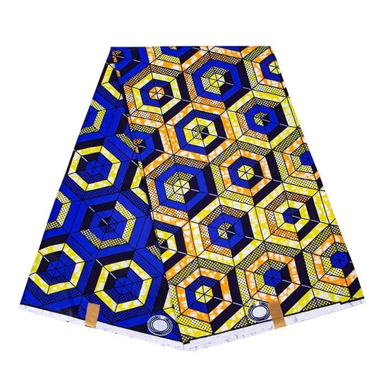 Africa Ankara Real Print Wax Fabric Patchwork polyester clothing fabric for dress plain geometric printed fabric 6yards
