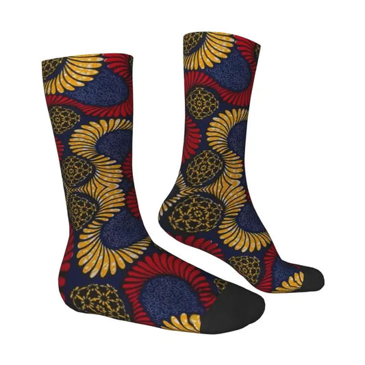 Fashion Ankara African Pattern Socks Men Women Warm 3D Printing Traditional Africa Ethnic Art Football Sports Socks