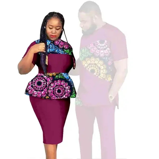 African Couples Clothing Women Outfits African Clothes for Couples Women Wear Wedding Party Ankara Match Men 2 Pieces Pants Sets