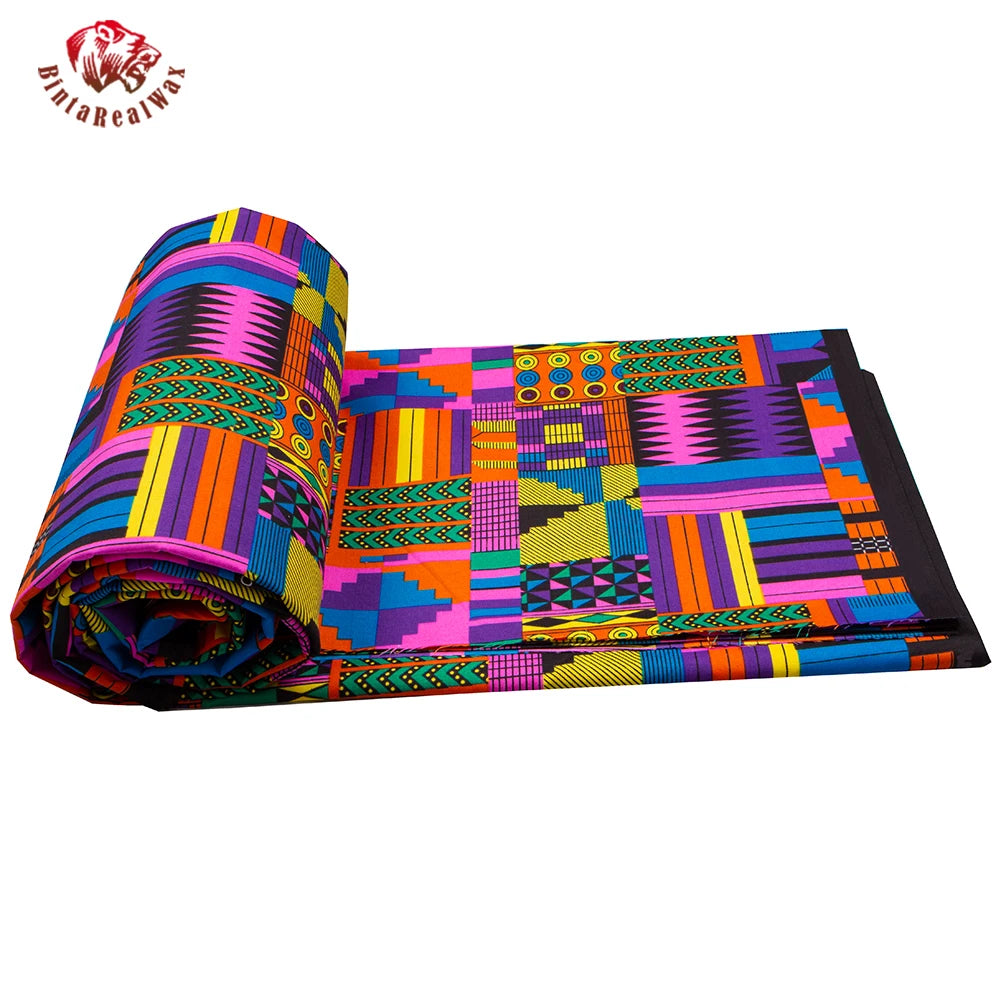 African Print Polyester Fabric Real Wax Classic Style Tissu Party Dress Sewing Material By Yard Warps Patchwork DIY FP6518