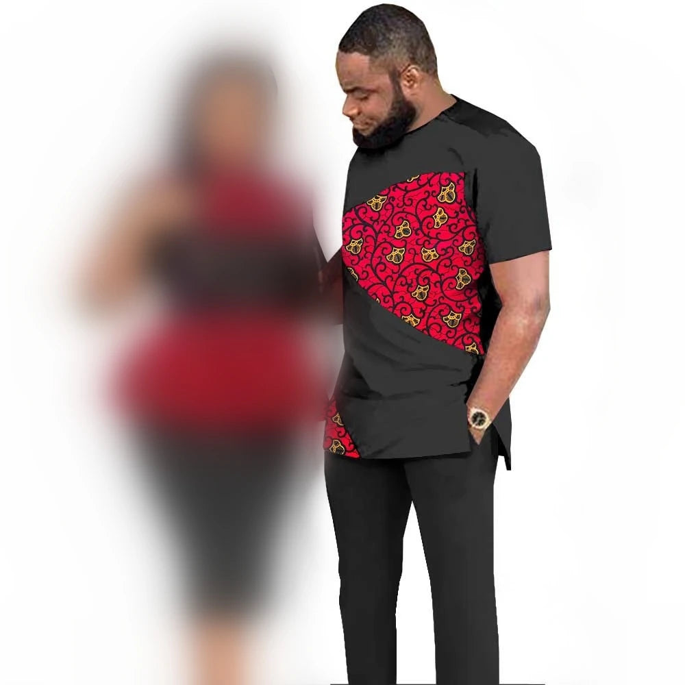 African Couples Clothing Women Outfits African Clothes for Couples Women Wear Wedding Party Ankara Match Men 2 Pieces Pants Sets