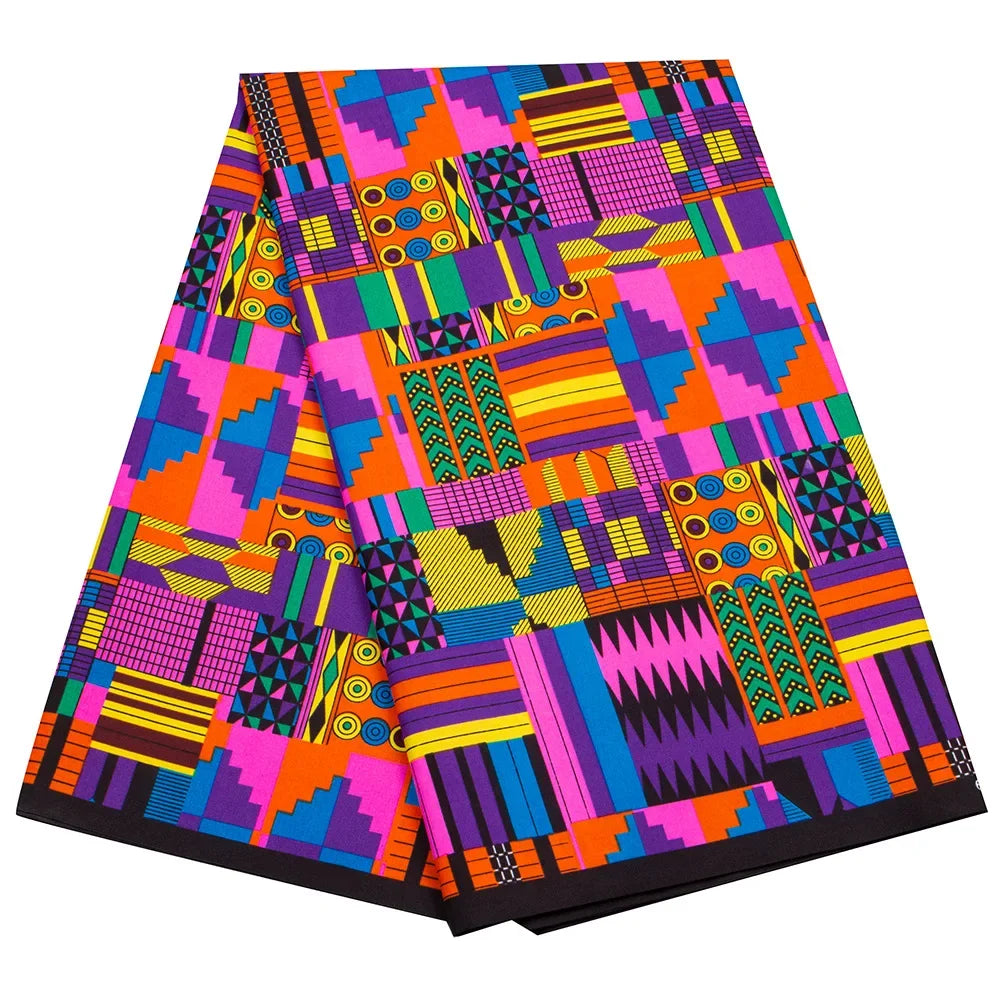 Newest Nigerian Ankara Material African Polyester Printed Fabric Dress Shirt Fabric Ethnic Style Wax Dyed Fabric